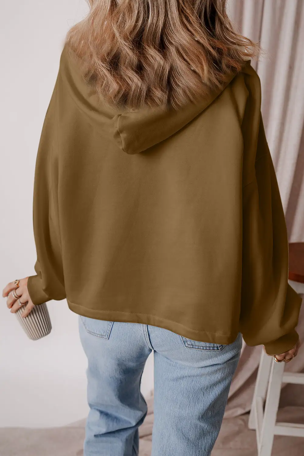 Half-Zip Pocketed Hoodie