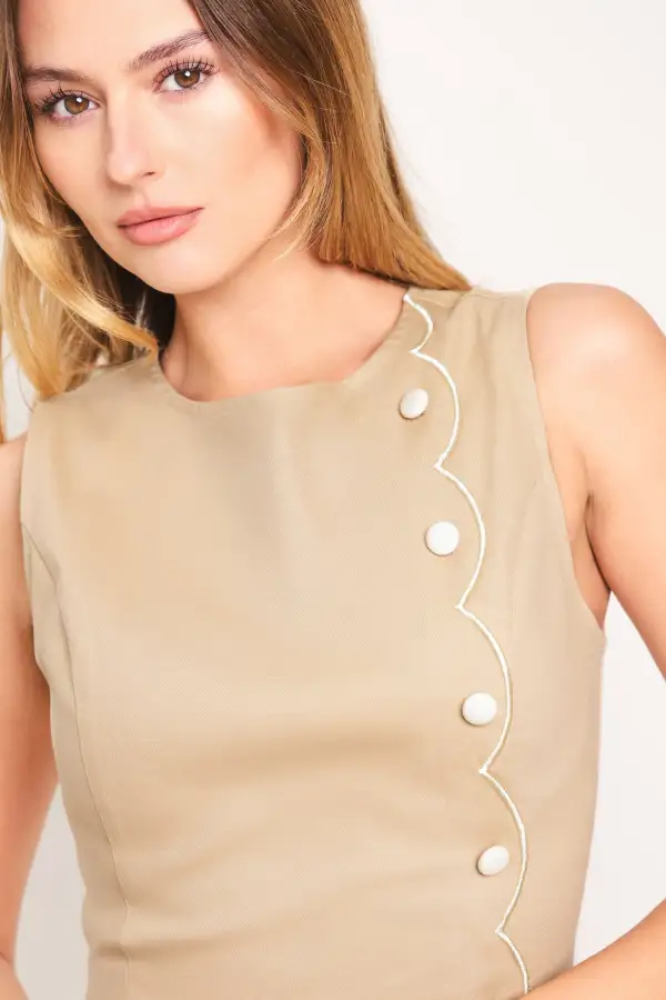 Sleeveless Cotton Mini Dress