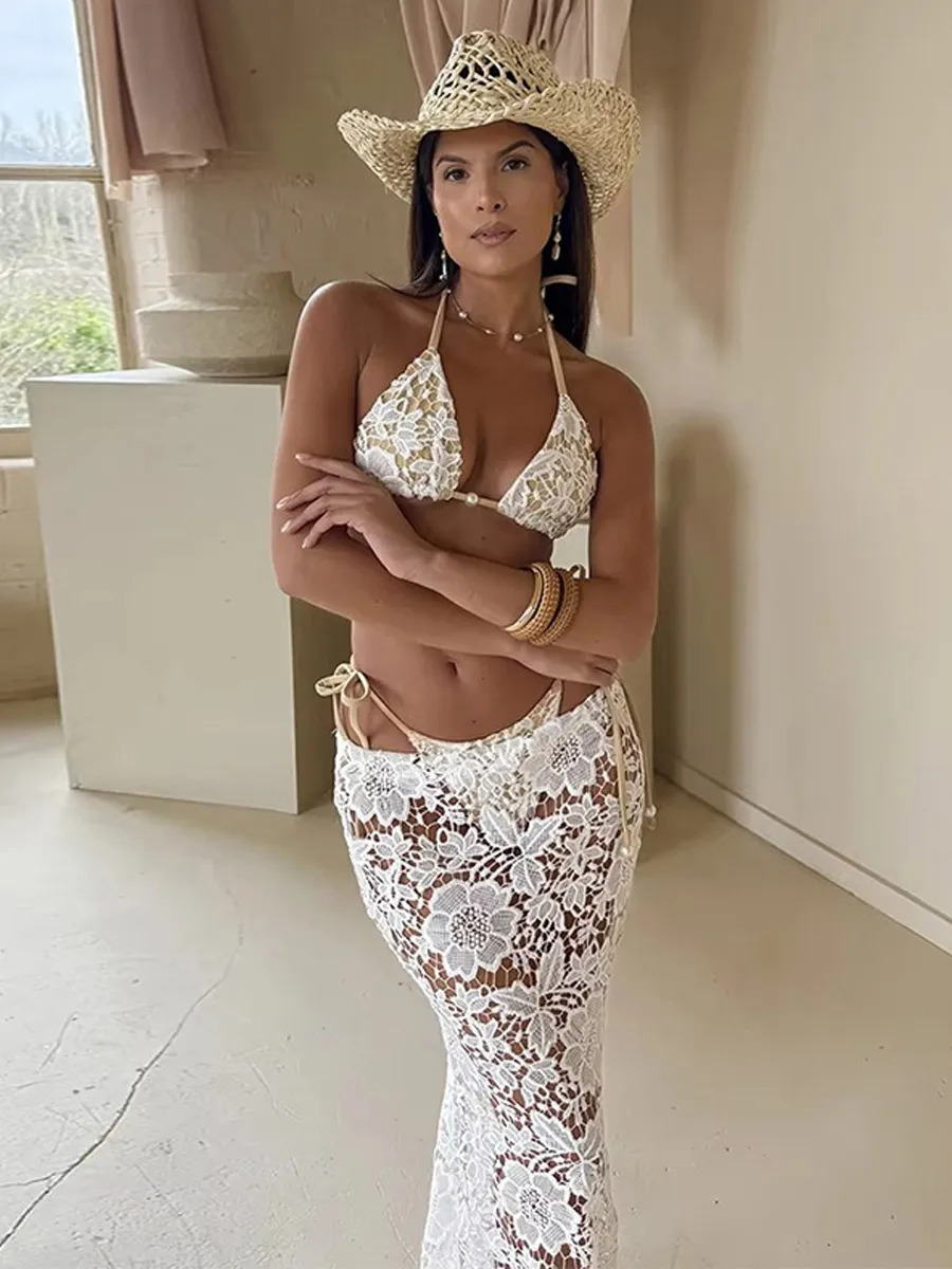 Shayla Lace Bikini Three Piece Set
