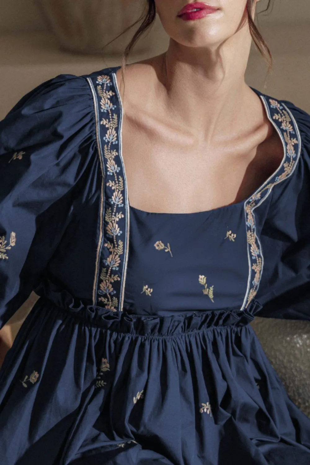 Floral Balloon Square Mini Dress