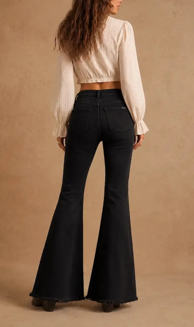 Western Style Bell Bottom Casual Denim Jeans