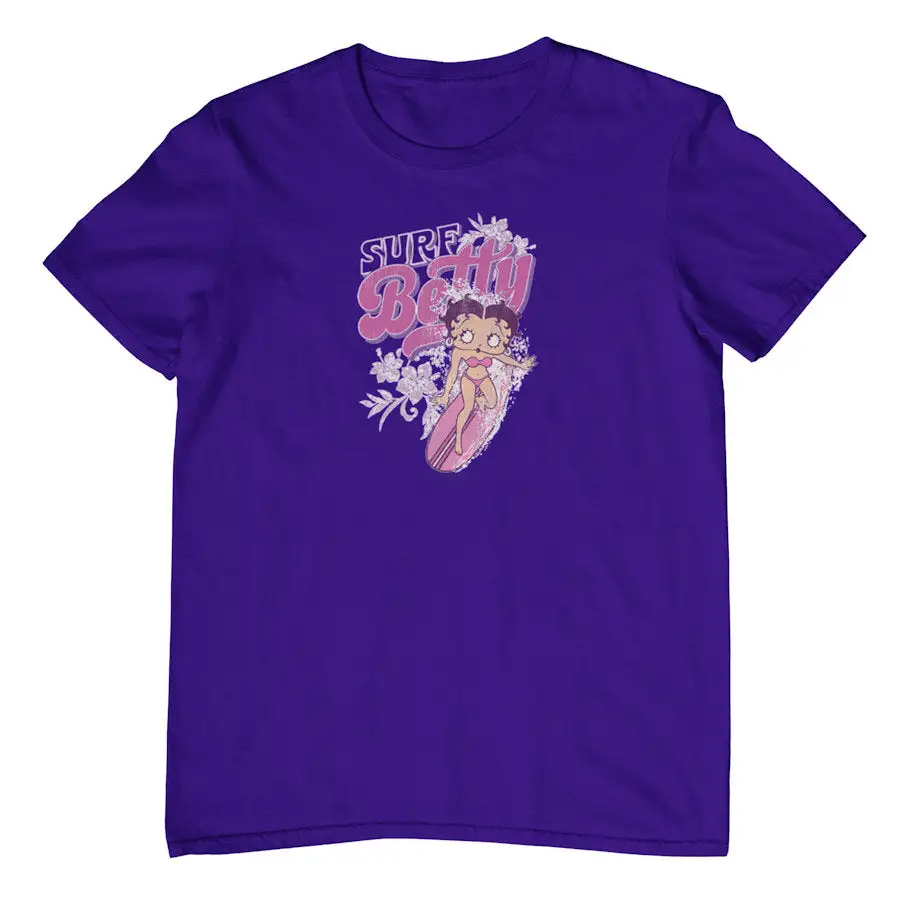 Cartoon Surf Graphic Cotton T-Shirt