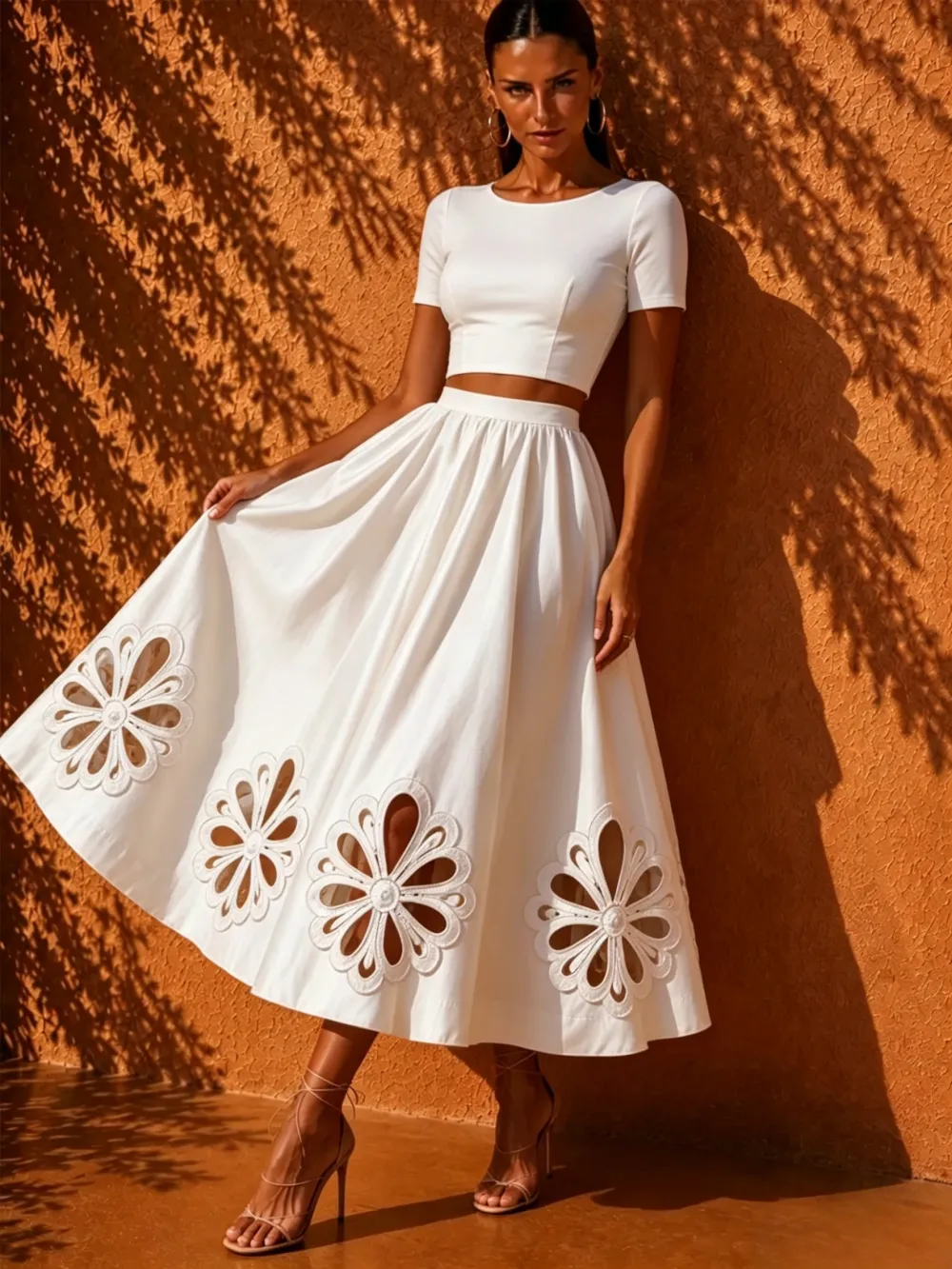 Zariah White Midi Skirt Suit