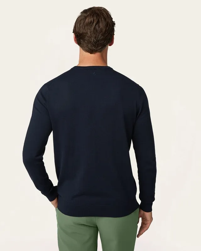 Soft Wool-Blend Crewneck Navy