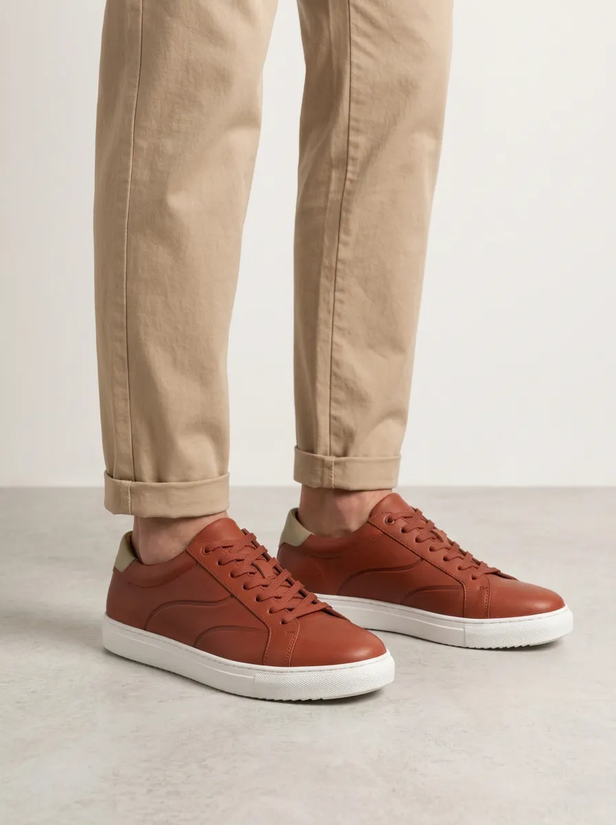 Men's Minimalist Leather Sole Casual Sneakers
