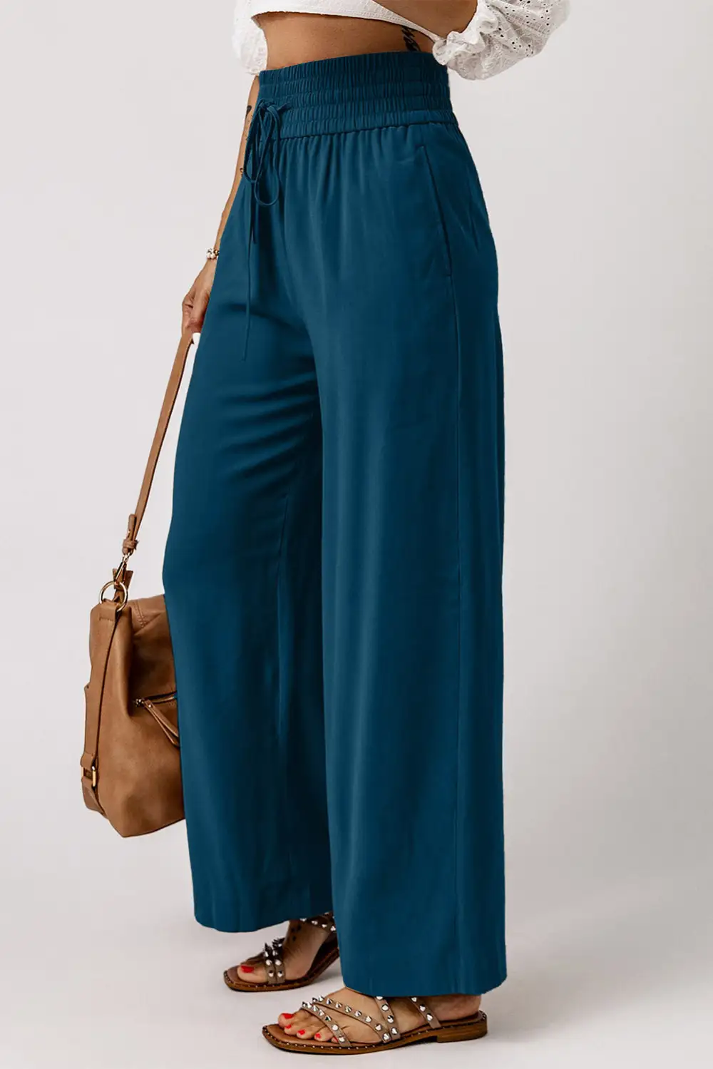 Smocked High Waist Pants