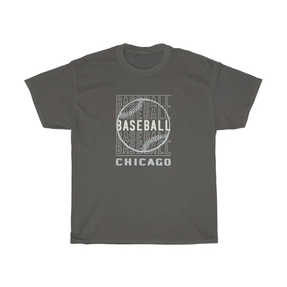 Baseball Chicago with Silver Baseball Graphic T-Shirt