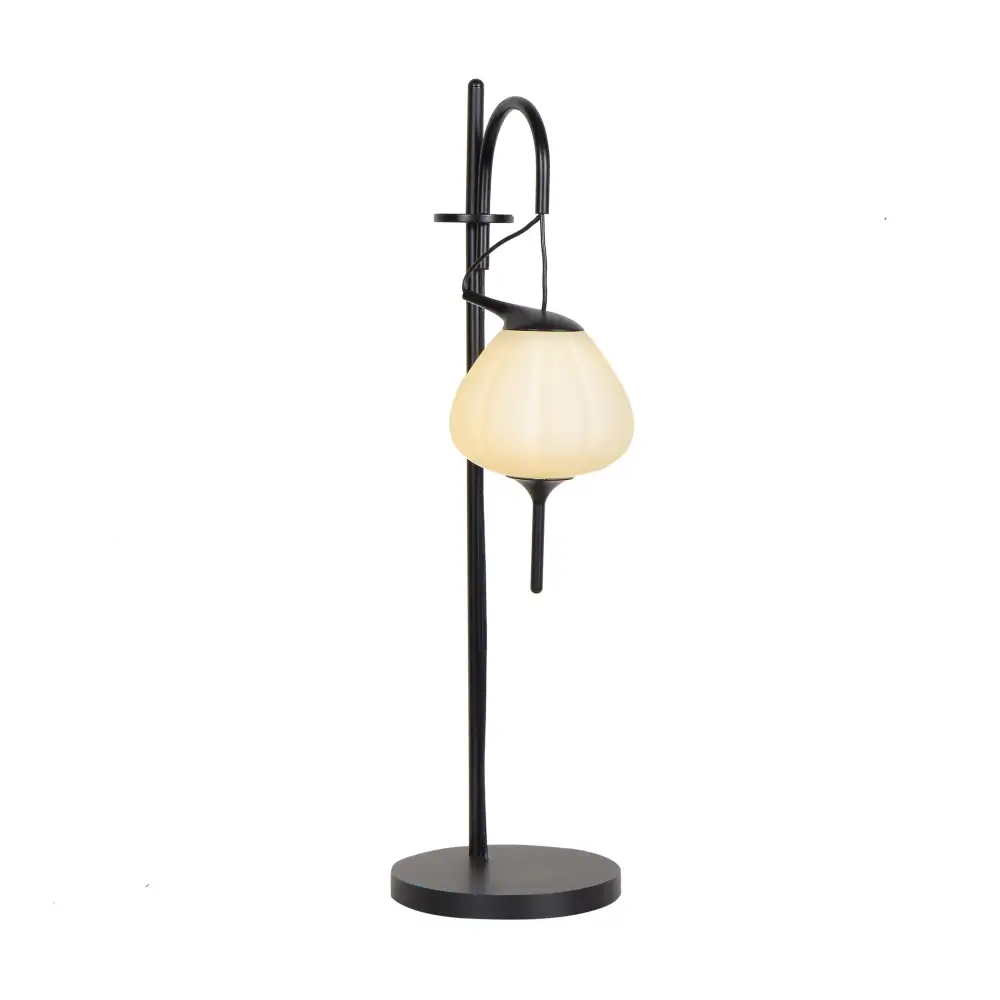 Integrated LED Table Lamp With Teardrop Glass Shade