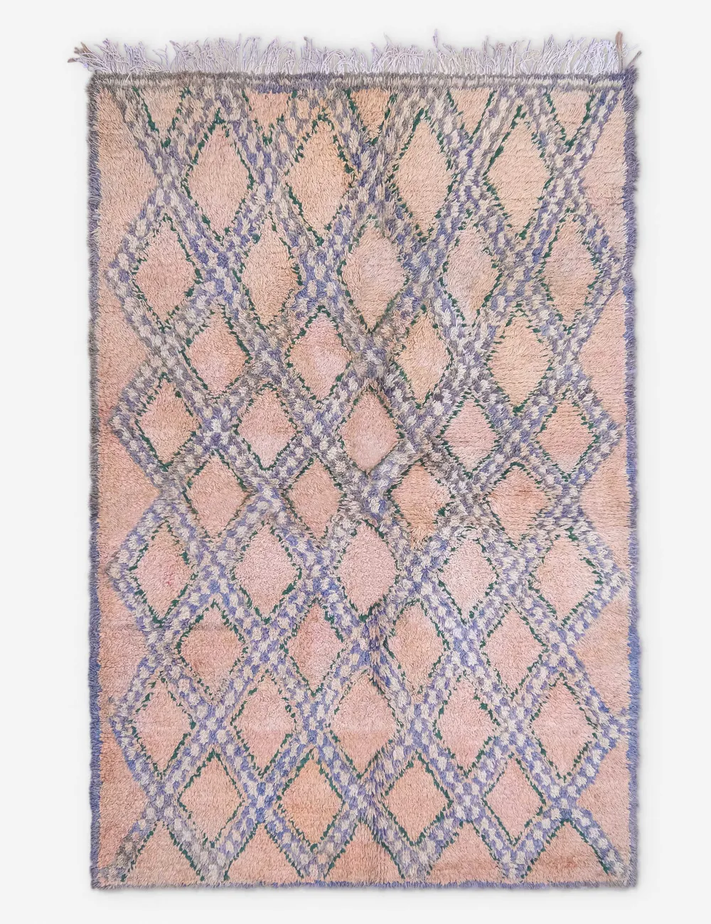 Rich Distinctive Moroccan Inspired Hand Knotted Wool Area Rug
