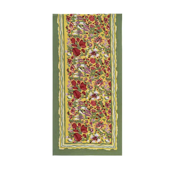 Lush Garden Watercolor Table Runner