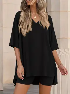 Relaxed Everyday Shirt and Shorts Matching Set