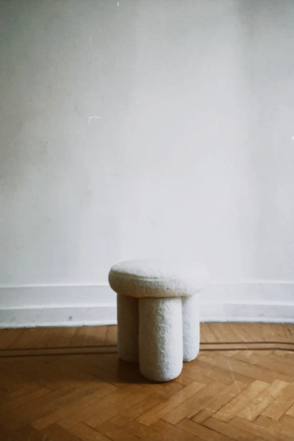 Sculptural Upholstered Accent Stool