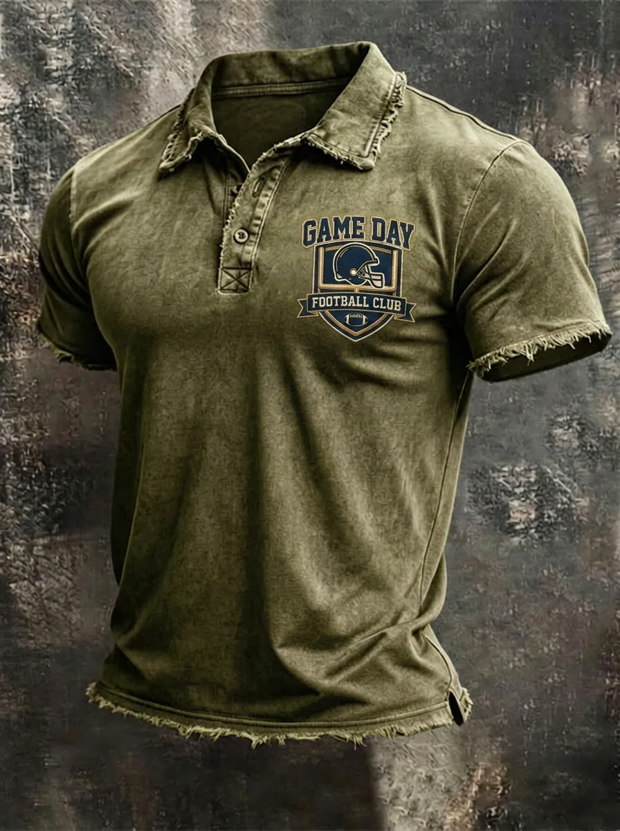 Football Game Day Helmet Logo Graphic Polo Shirt