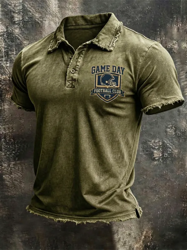 Football Game Day Helmet Logo Graphic Polo Shirt