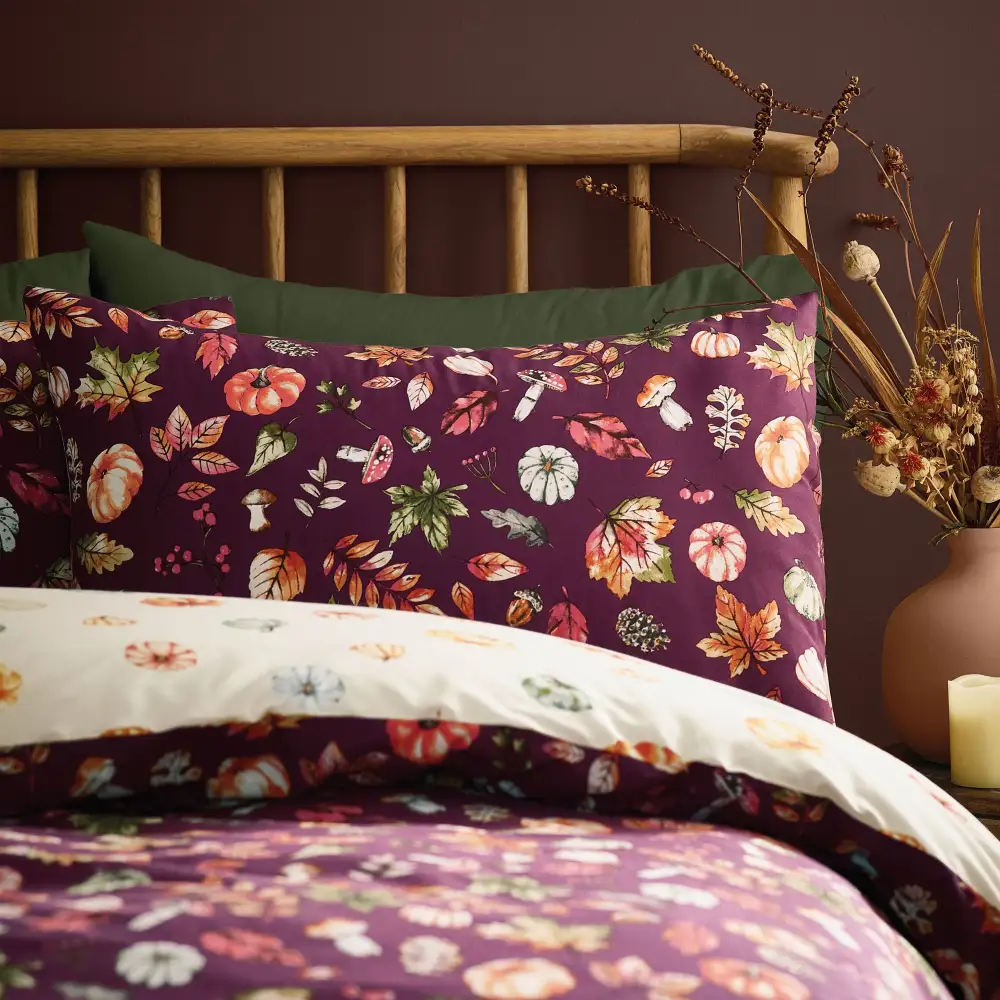 Graceful Bedroom Reversible Printed Linen Duvet Cover Set