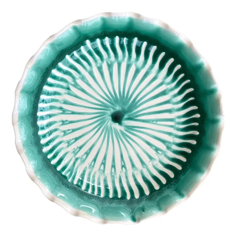 Scalloped Round Ceramic Serving Platter