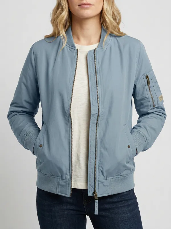 Quilted Bomber Denim-Style Women's Casual Jacket