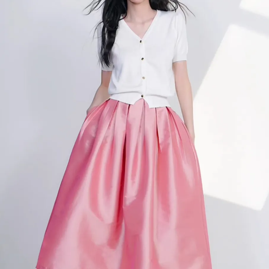 Graceful Easy Everyday Casual Pleated Skirt