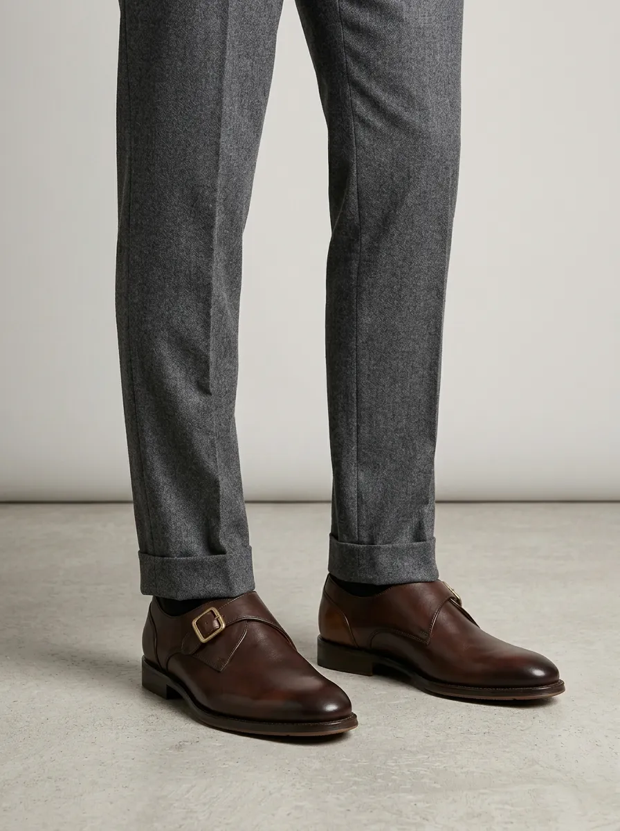 Men's Urban Classic Business Leather Single Monk Strap Shoes