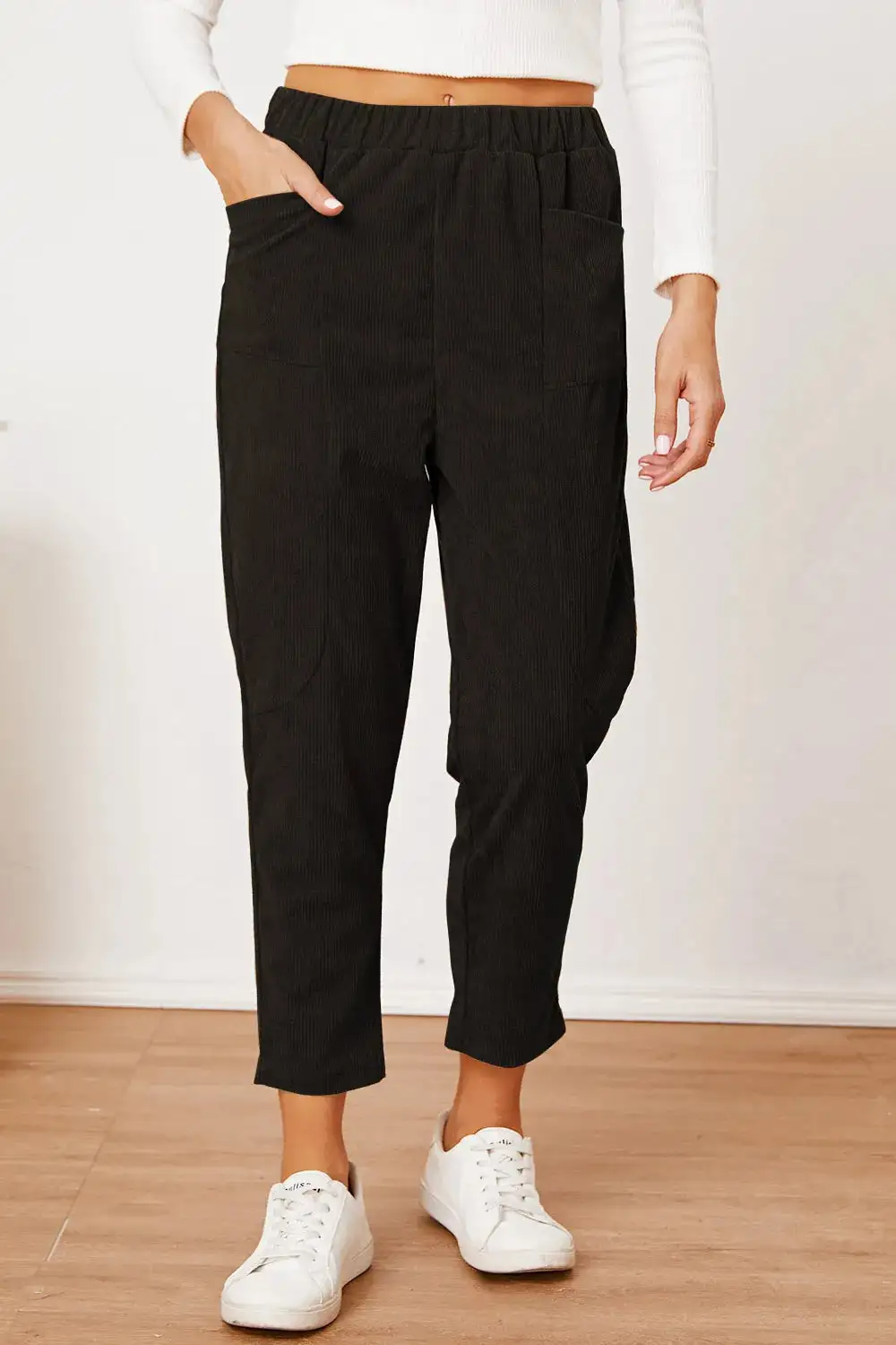 Everyday High Waist Pocket Detail Pants