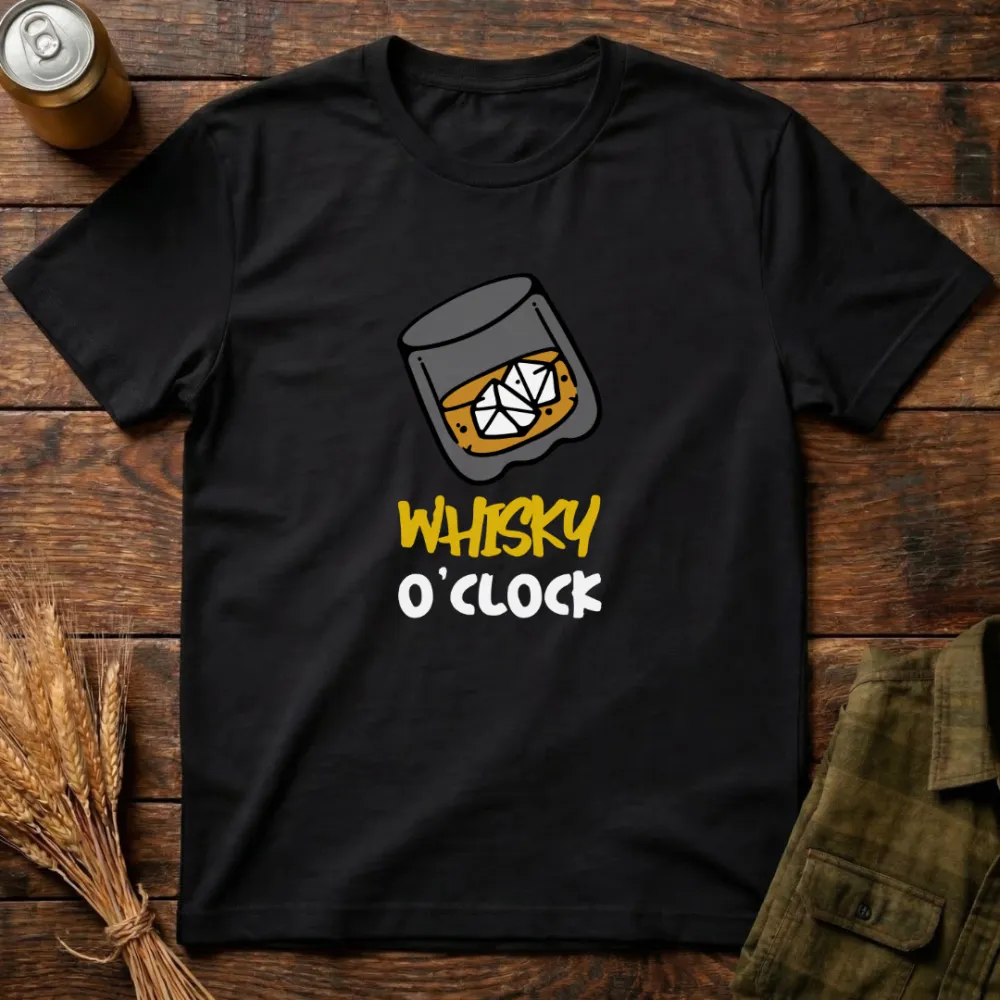 Whisky O'Clock Graphic Cotton T-Shirt