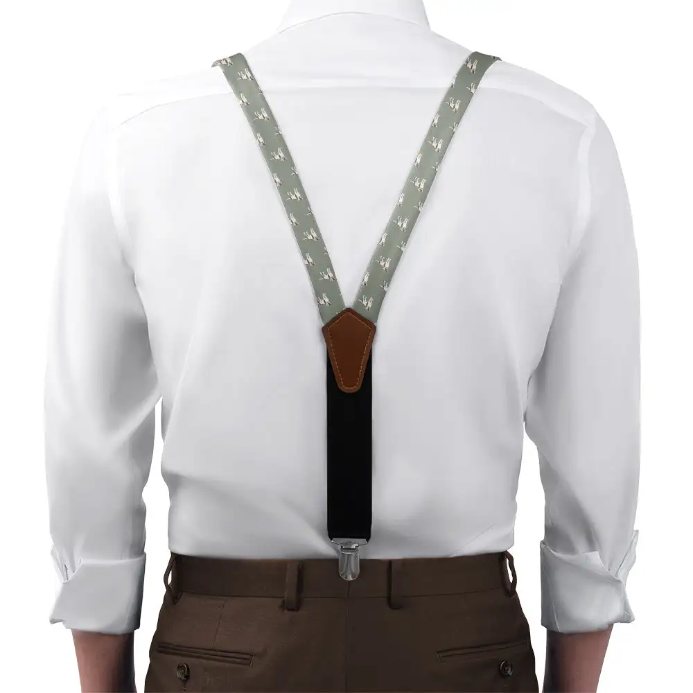 Clean Neat Bulldog Dog Theme Suspenders