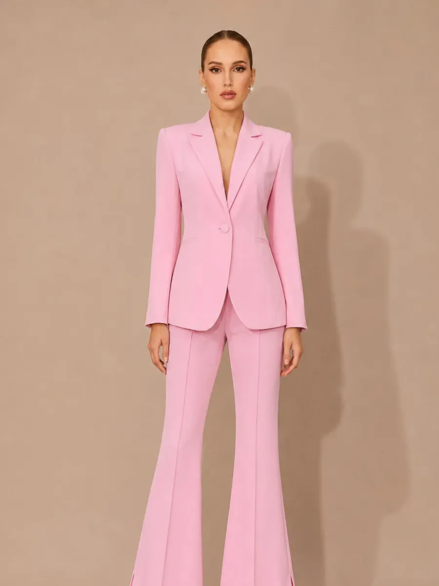 Maia Blazer and Flared Trousers Two Piece Set