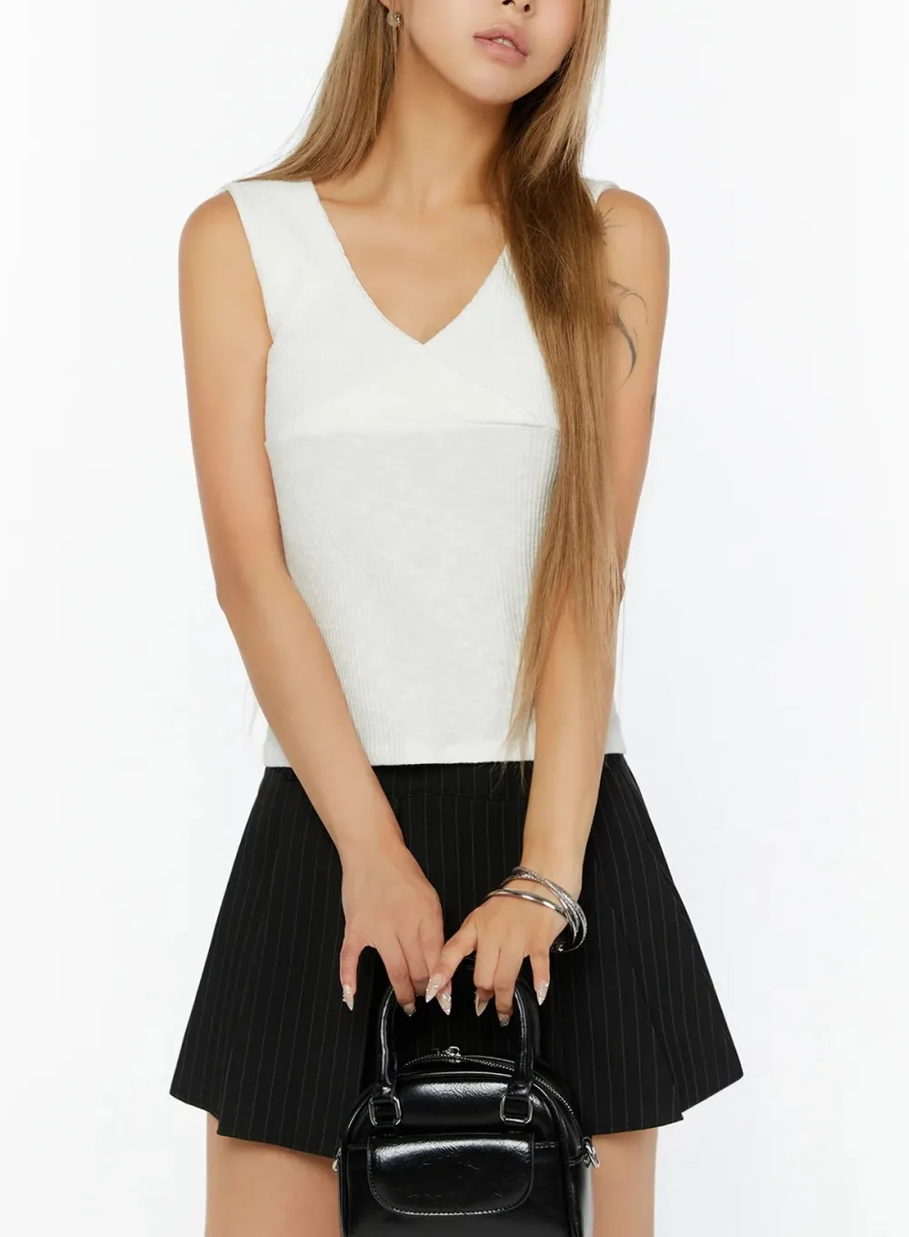 Ribbed Wrap Tank Top
