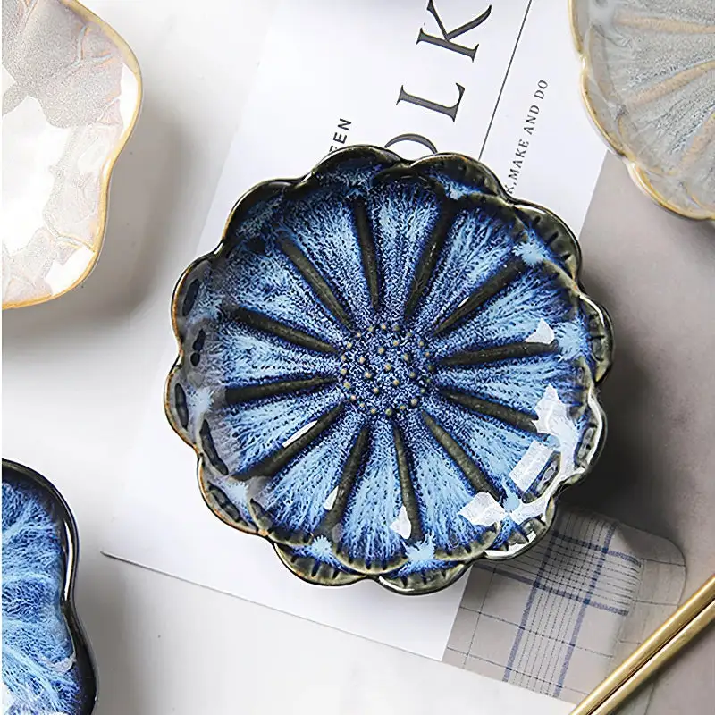 Glazed Floral Ceramic Accent Dishes