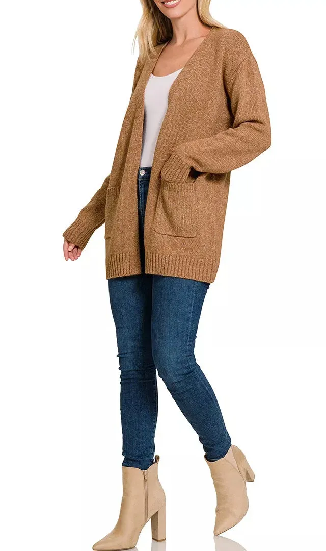 Minimal Open Front Sweater Cardigan