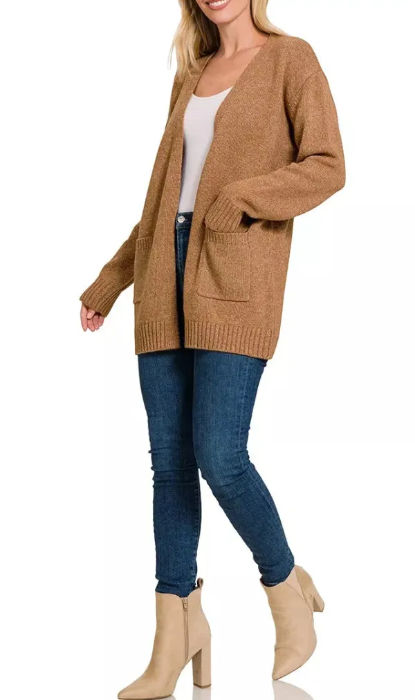 Minimal Open Front Sweater Cardigan