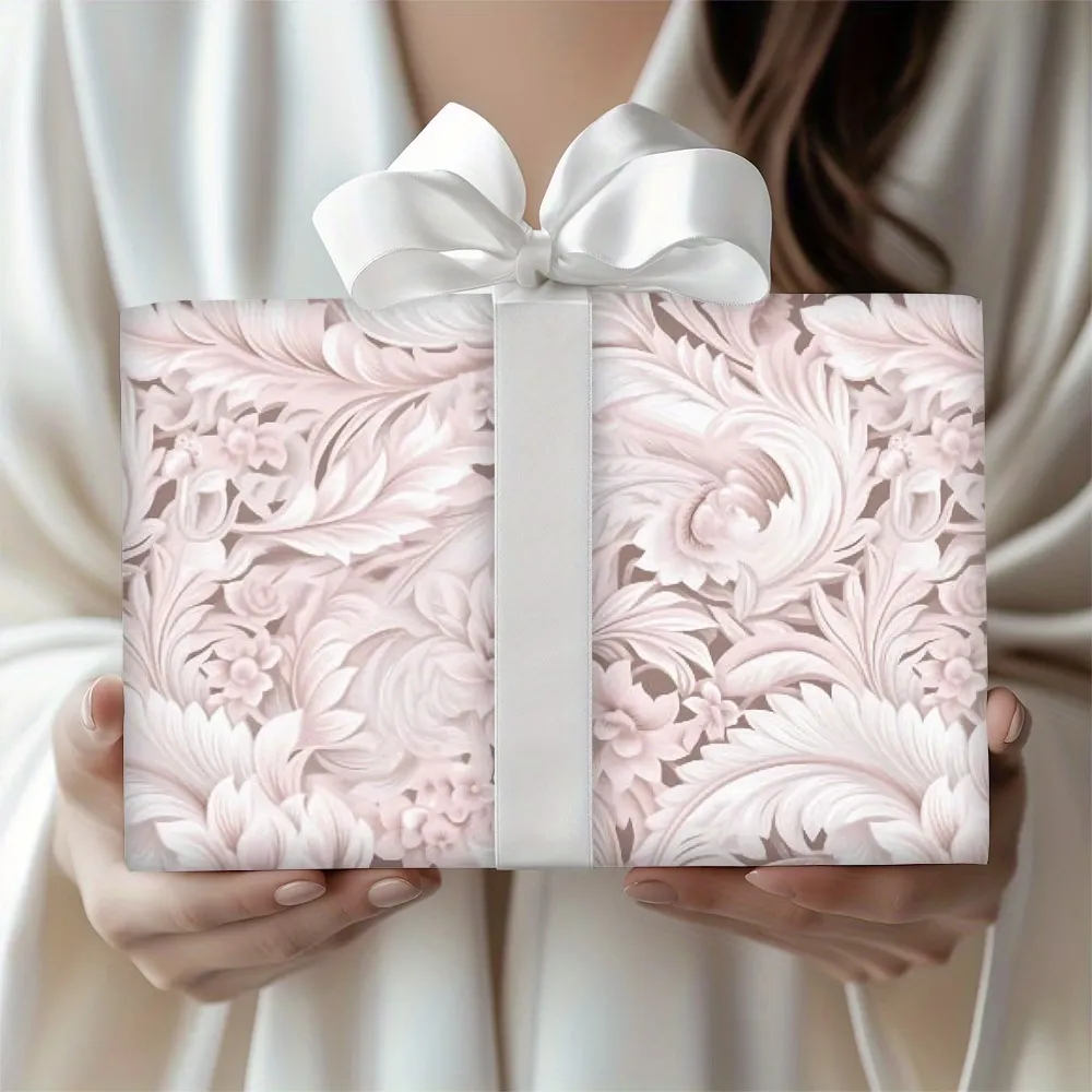 Elegant Pink Floral Gift Wrapping Paper