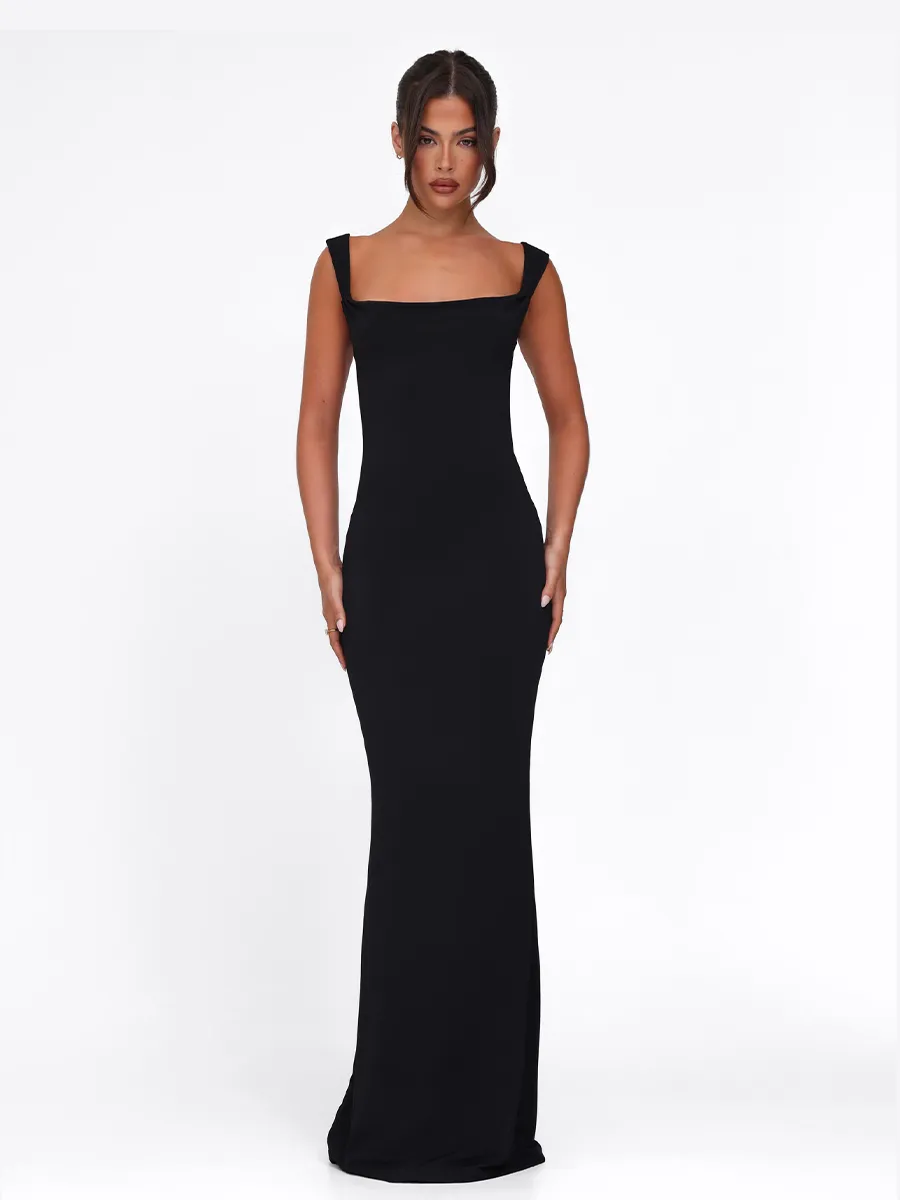 Alma Backless Bow Maxi Dress