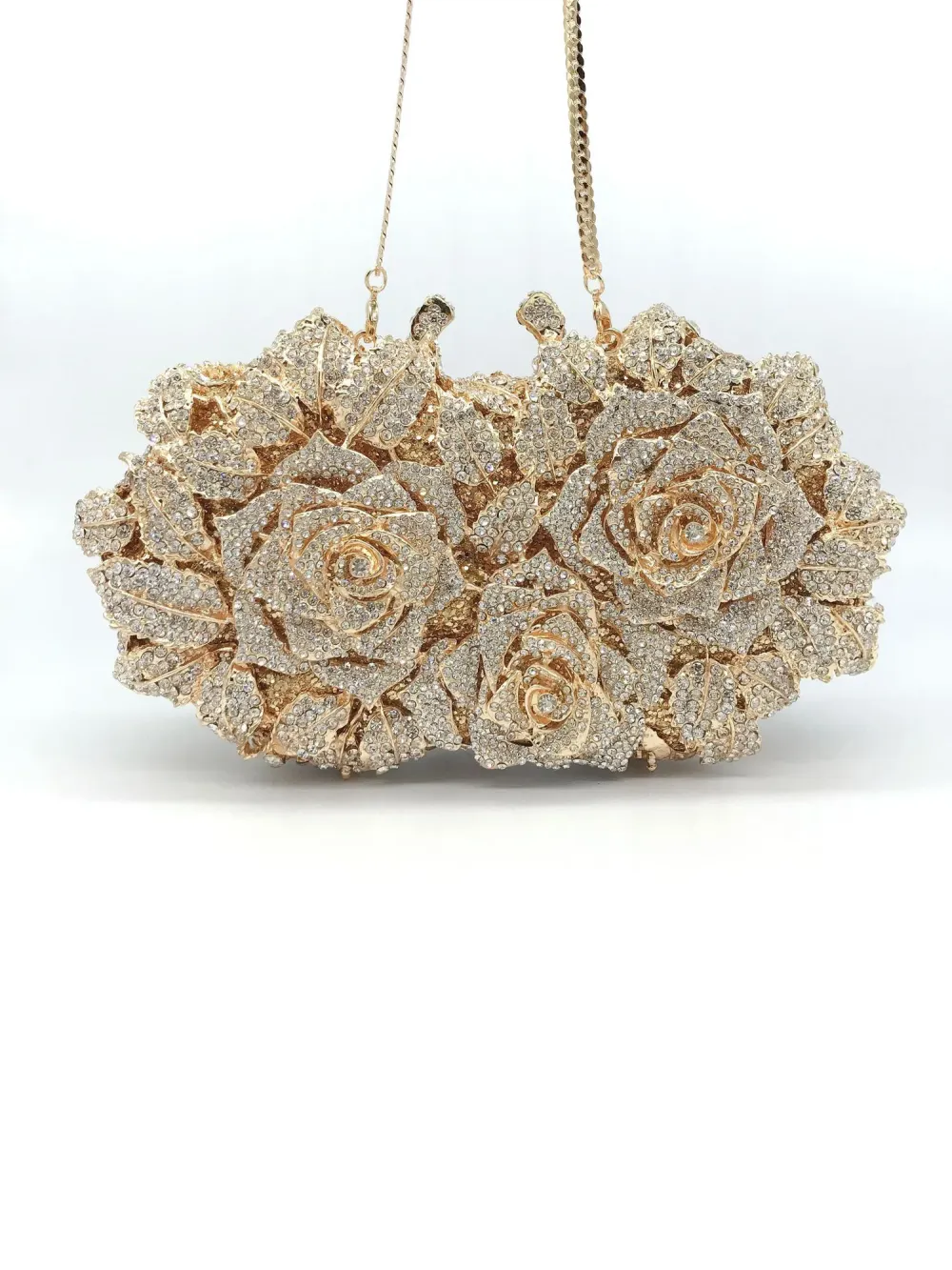 Lilith Cut-out Rose and Rhinestone Clutch