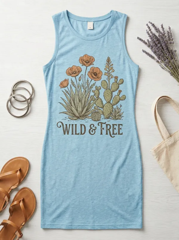 Wild And Free Desert Cactus Poppy Tank Top