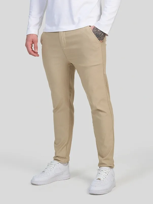 Khaki Slim Fit Stretch Pants
