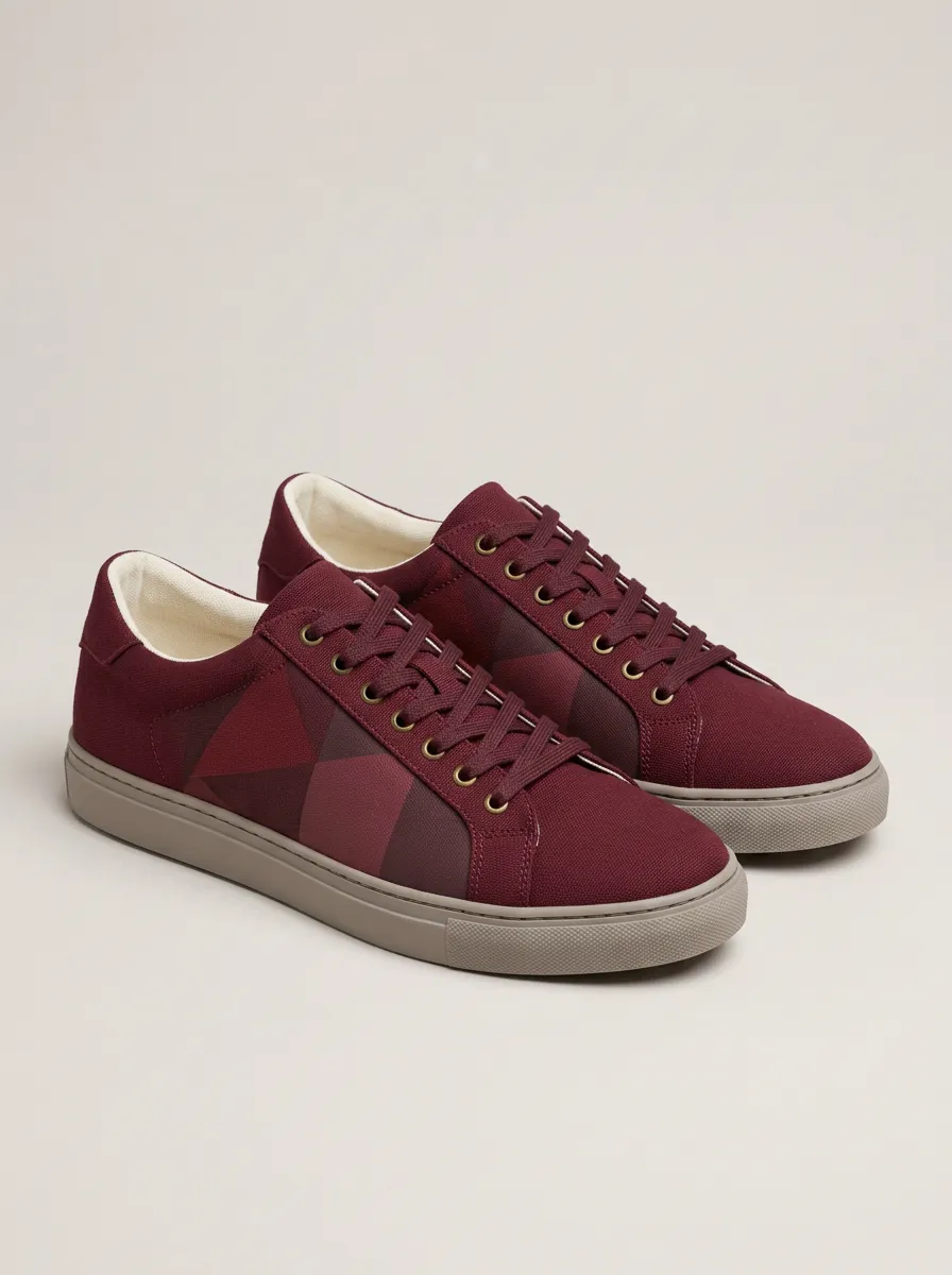 Unisex Geometric Pattern Printed Casual Shoes