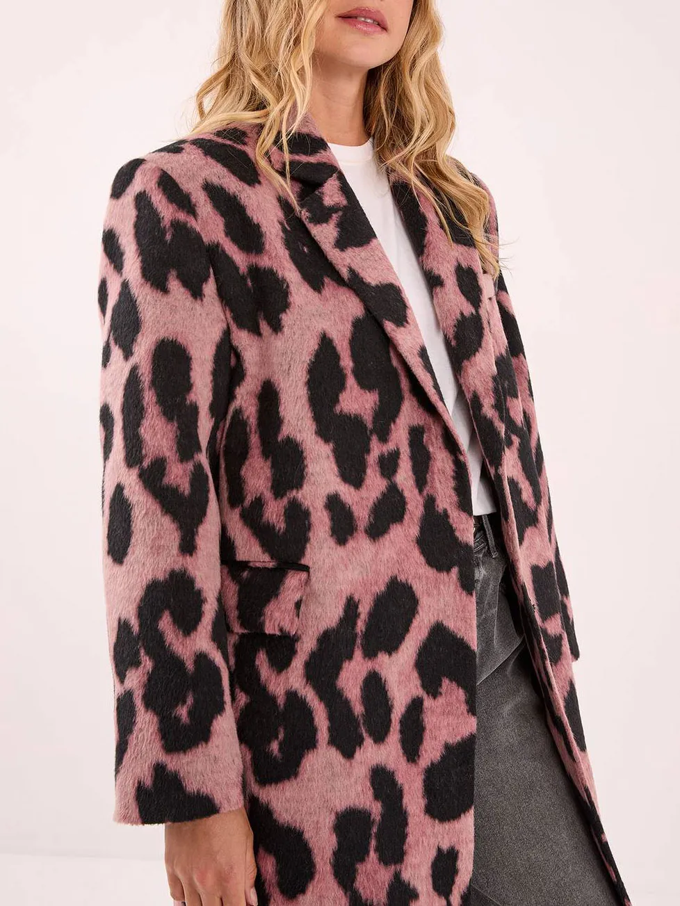 Women's Stylish Leopard-Print Fuzzy Long Coat
