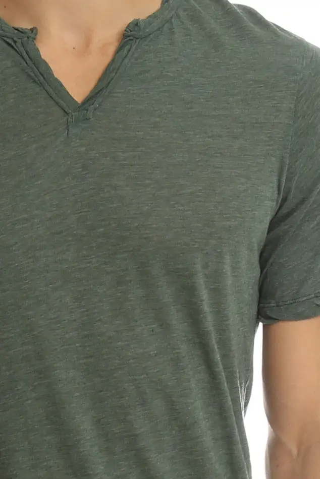 Everyday V-Neck Cotton Slit-Neck T-Shirt