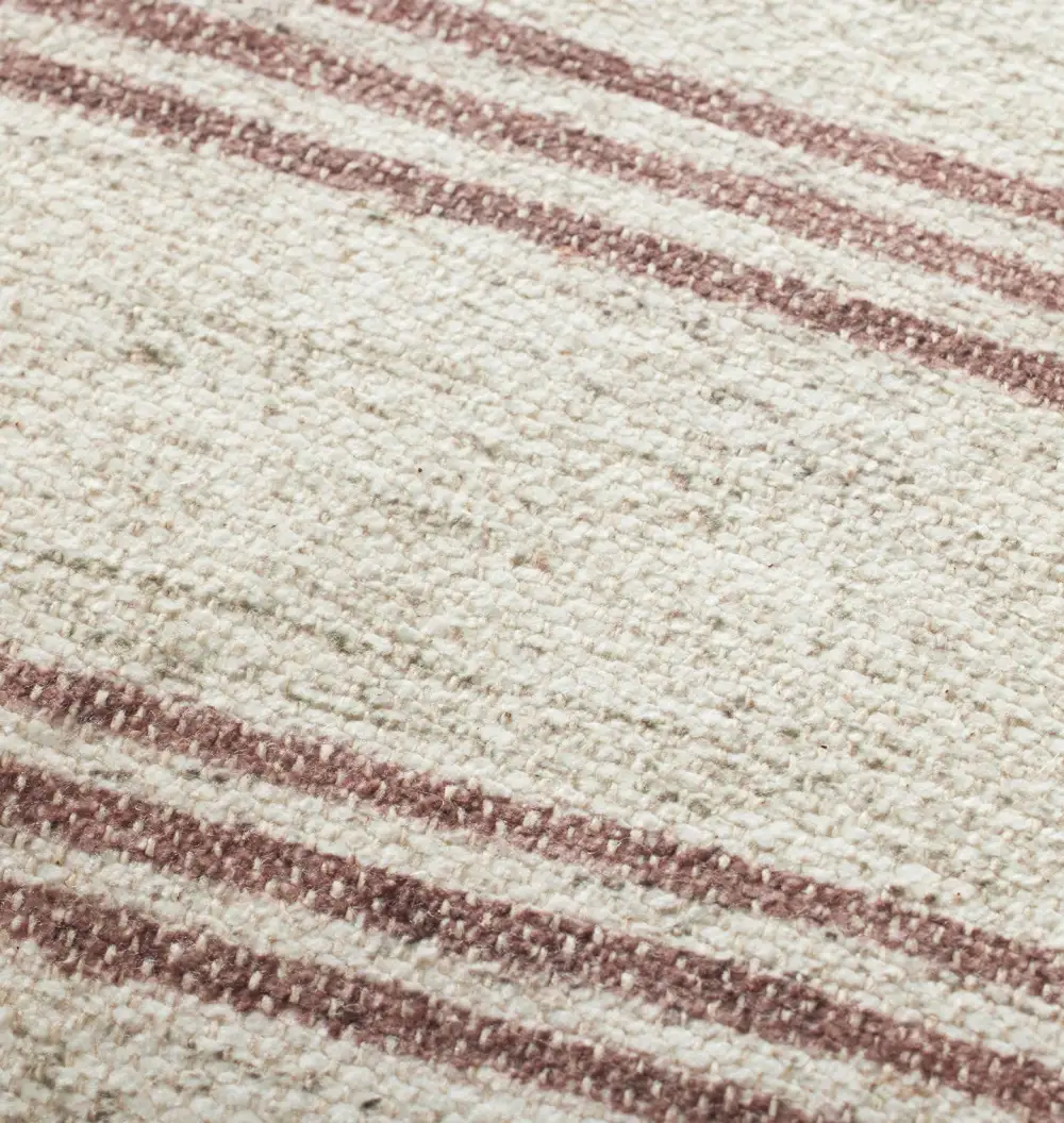 Ivory and Wine Striped Sofa Throw Pillow
