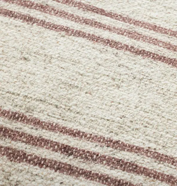 Ivory and Wine Striped Sofa Throw Pillow