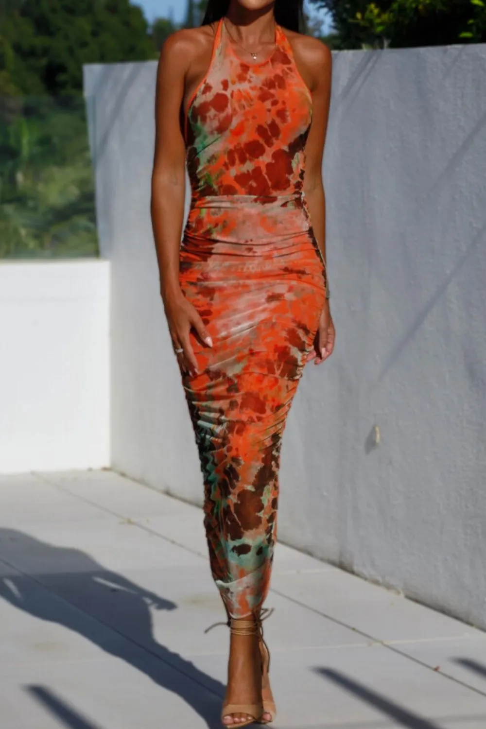 Halter Printed Casual Dress