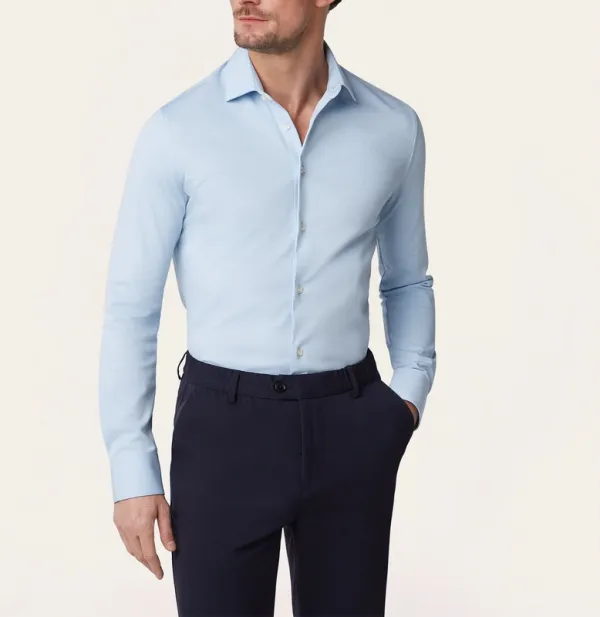 Knit Non-Iron Shirt Light Blue