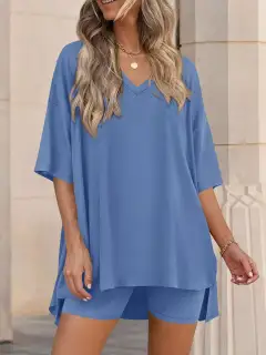 Relaxed Everyday Shirt and Shorts Matching Set