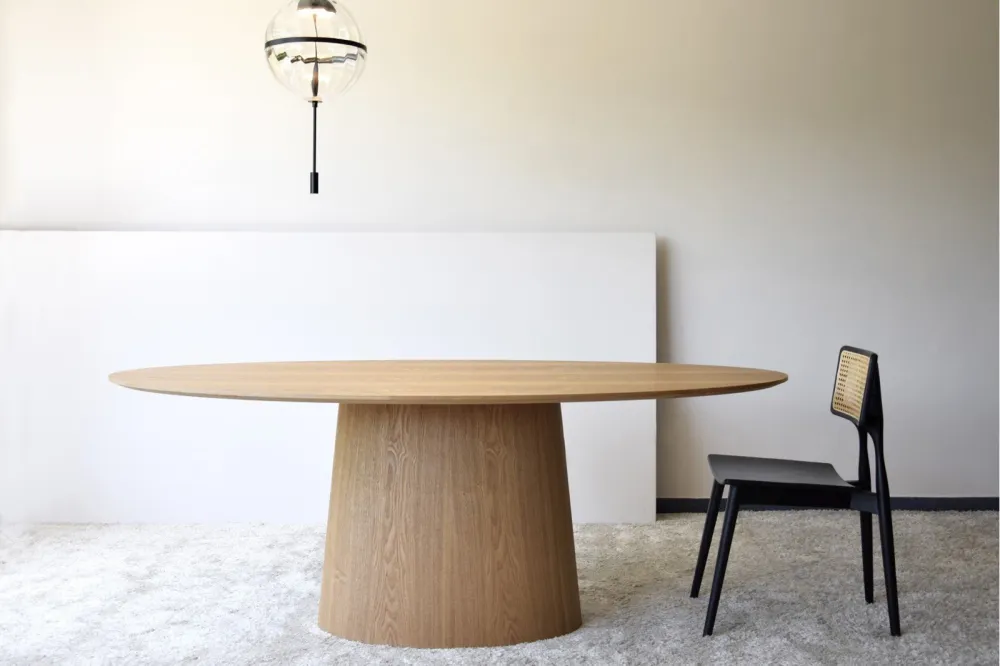 Oval Ash Wood Dining Table