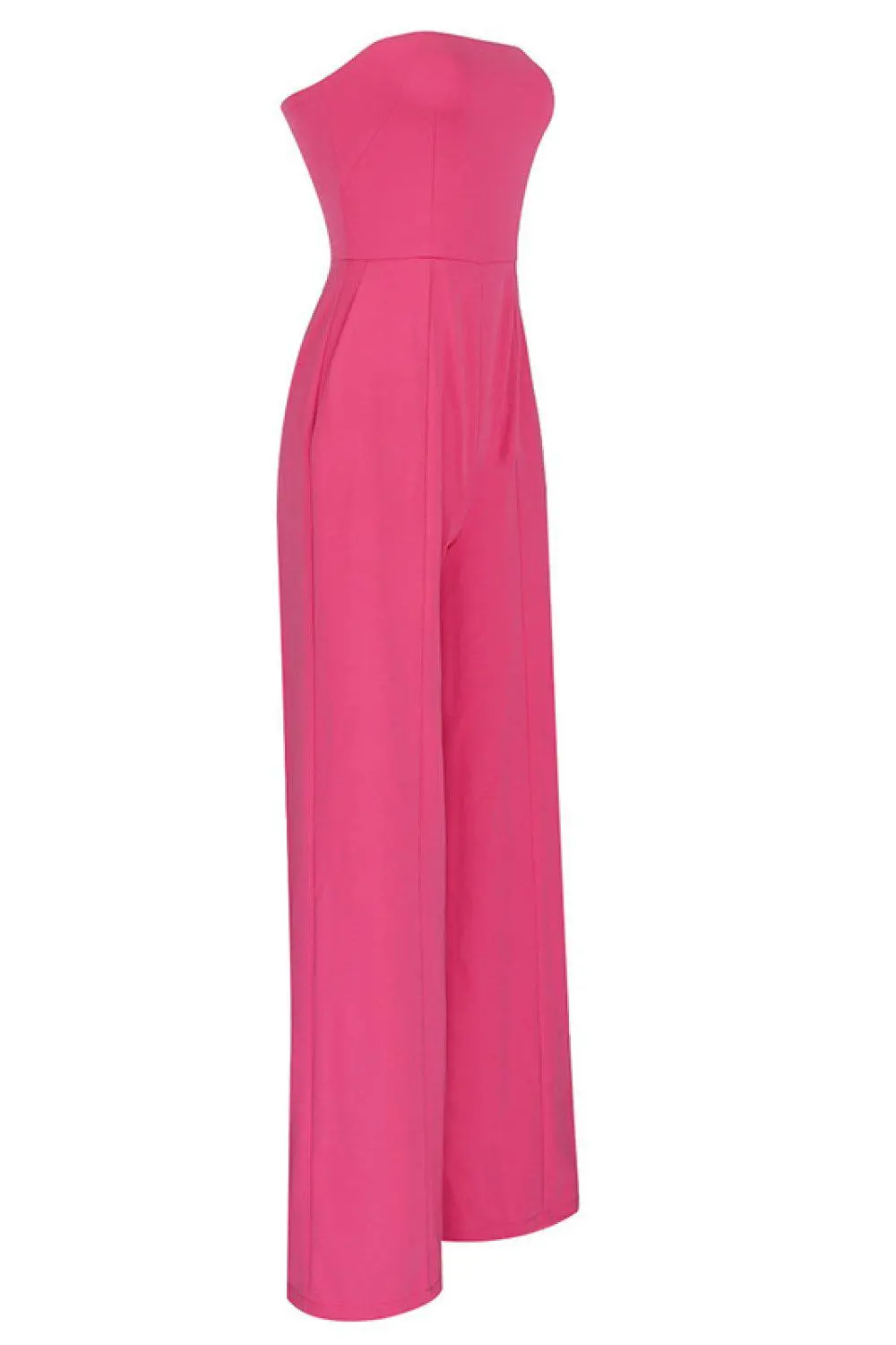 Strapless High Waisted Wide Leg Jumpsuit