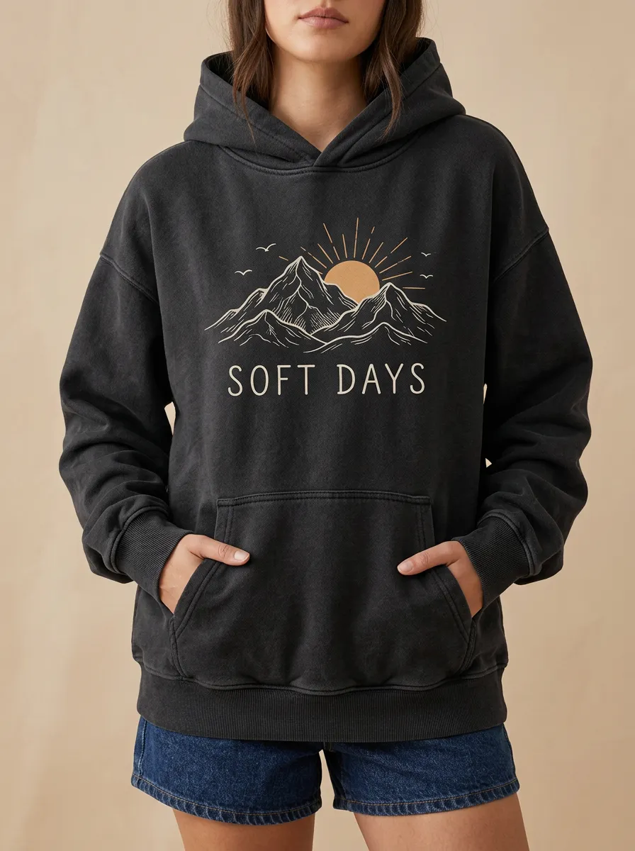 Relaxed Nature Soft Days Mountain Sun Hoodie