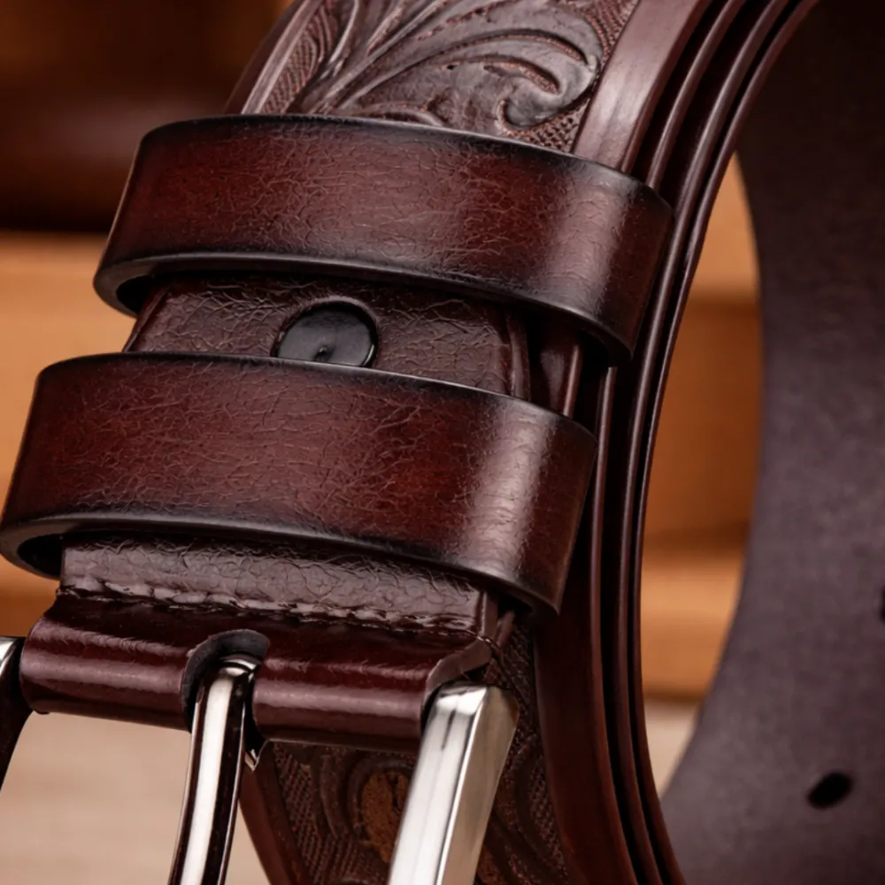 Refined Leather Buckle Belt