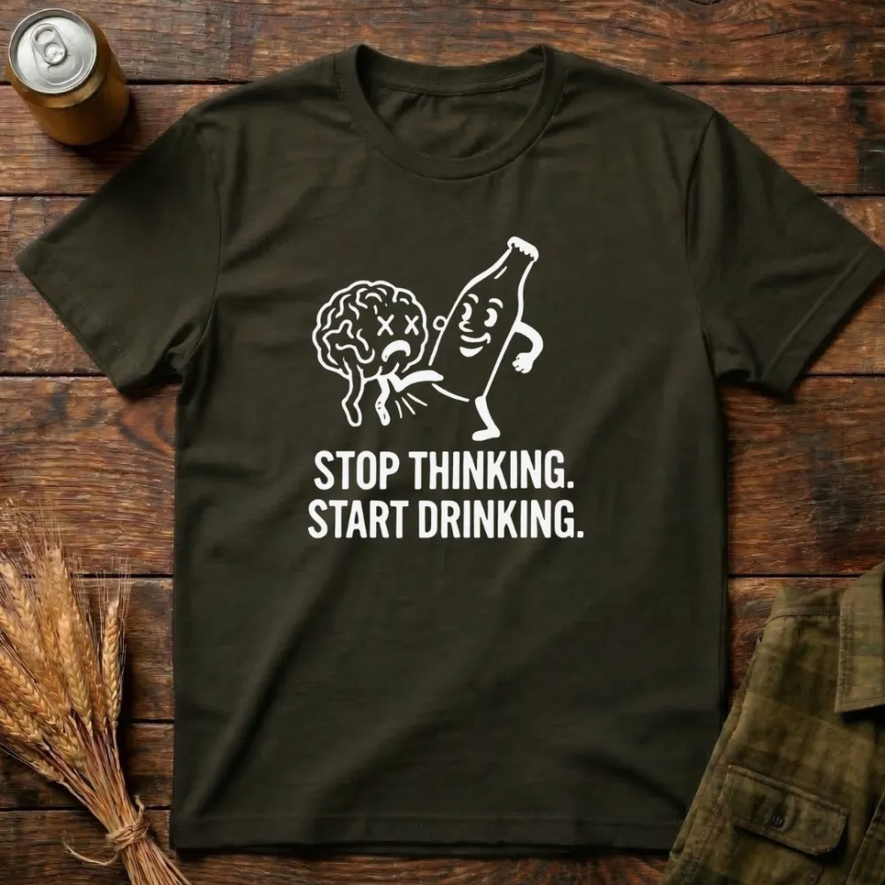 Stop Thinking Graphic Cotton T-Shirt
