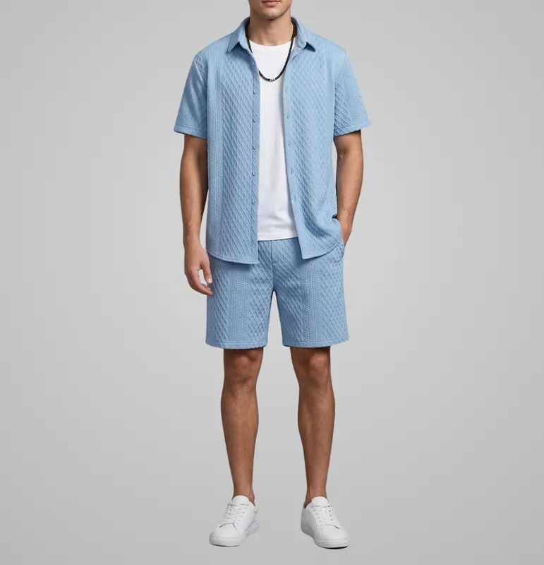 Textured Two Piece Set Clean Cut
